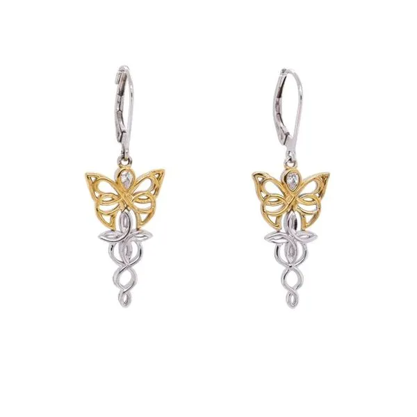 Gold-Plated Sterling Butterfly Leverback Earrings Mark Jewellers La Crosse, WI