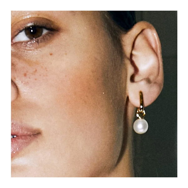 Gold-Plated Sterling Hoop Earrings with Ear Charms Image 2 Mark Jewellers La Crosse, WI
