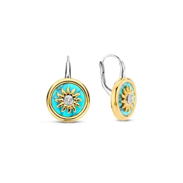 Gold-Plated Sterling Turquoise Leverback Earrings Mark Jewellers La Crosse, WI