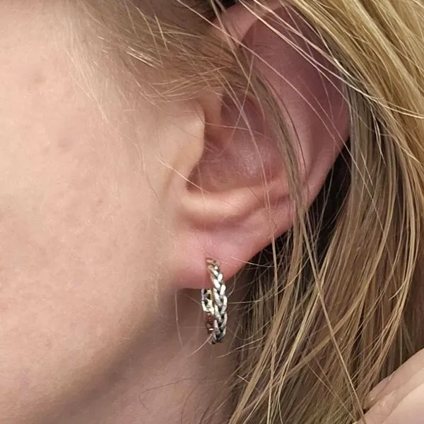 Sterling Eclipse Hoop Earrings Image 3 Mark Jewellers La Crosse, WI