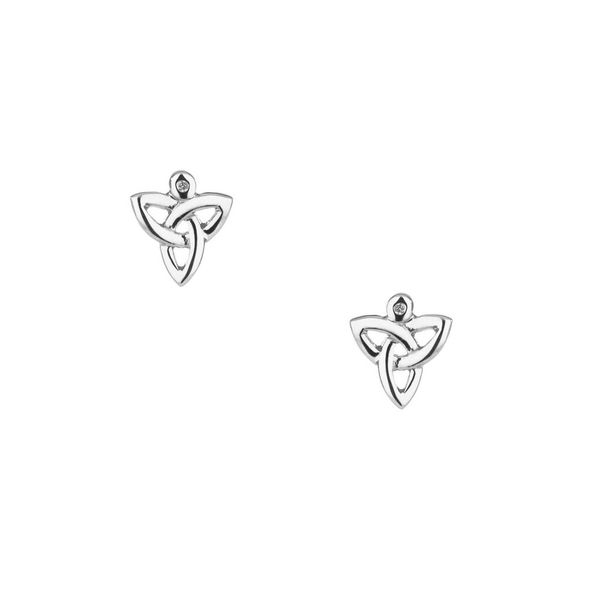 Sterling Diamond Trinity Knot Stud Earrings Mark Jewellers La Crosse, WI