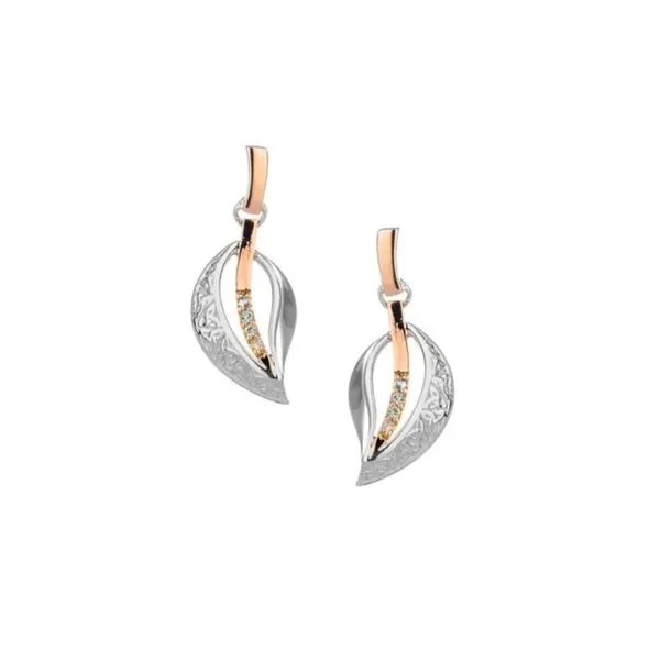 Rose Gold-Plated Sterling Trinity Leaf Earrings Mark Jewellers La Crosse, WI