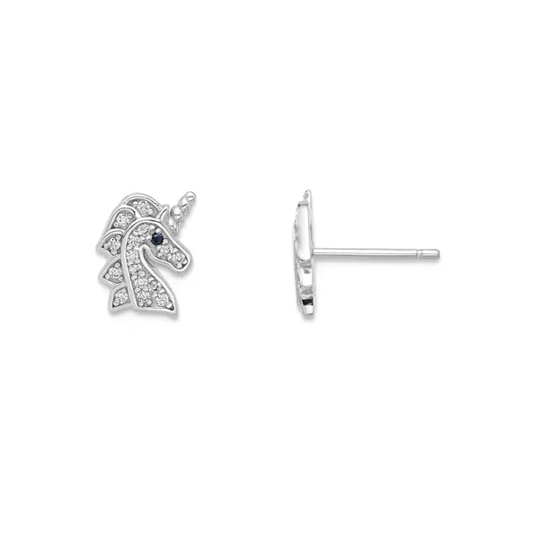 Sterling CZ Unicorn Stud Earrings Mark Jewellers La Crosse, WI