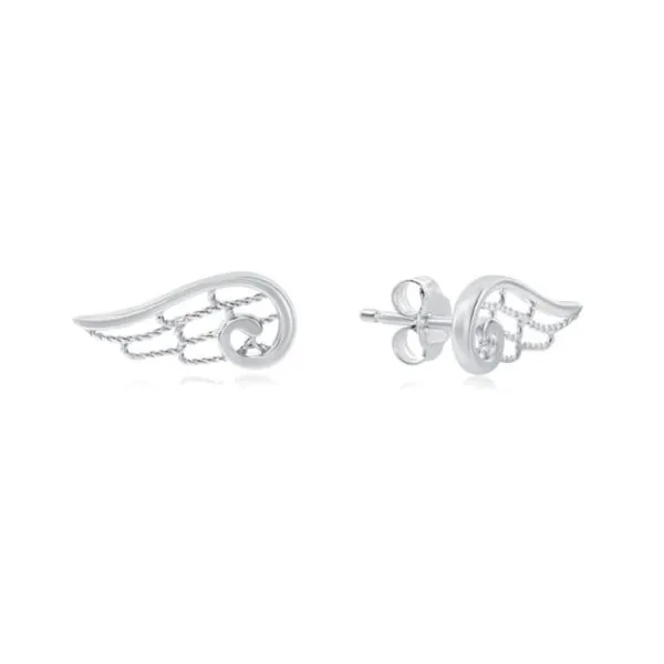 Sterling Angel Wing Stud Earrings Mark Jewellers La Crosse, WI