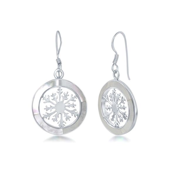 Sterling Mother-Of-Pearl Snowflake Earrings Mark Jewellers La Crosse, WI