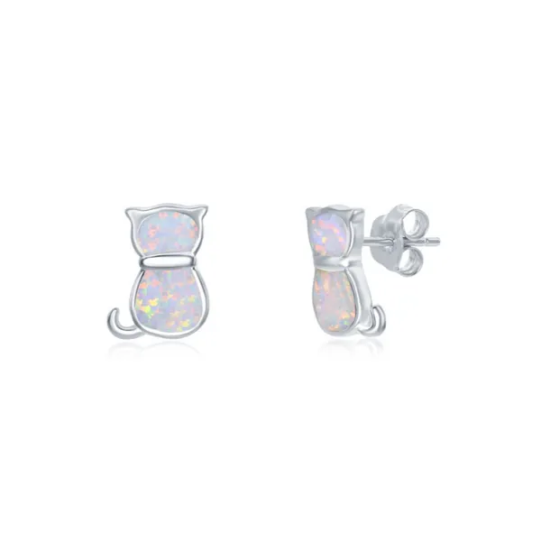 Sterling Created Opal Cat Earrings Mark Jewellers La Crosse, WI