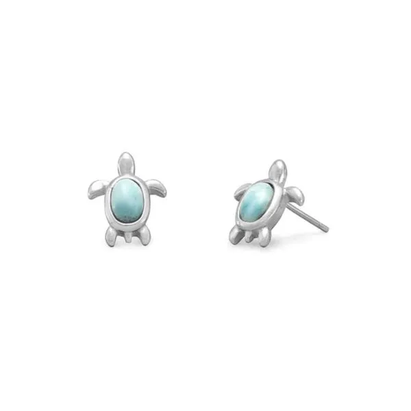 Sterling Blue Larimar Turtle Earrings Mark Jewellers La Crosse, WI