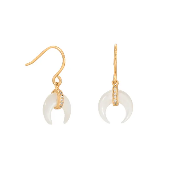 Gold-Plated Sterling Mother-of-Pearl Crescent Earrings Mark Jewellers La Crosse, WI