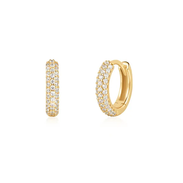 Gold-Plated Sterling CZ Hoop Earrings Mark Jewellers La Crosse, WI