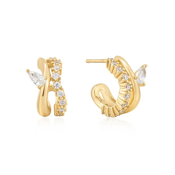 Gold-Plated Sterling CZ Hoop Earrings Mark Jewellers La Crosse, WI
