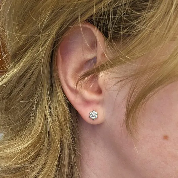 Sterling Flower Stud Earrings Image 3 Mark Jewellers La Crosse, WI