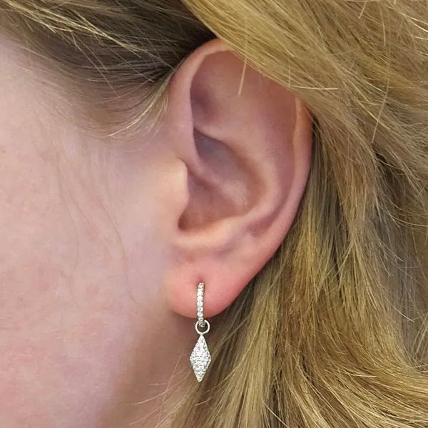Sterling CZ Kite Drop Hoop Earrings Image 3 Mark Jewellers La Crosse, WI