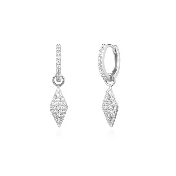 Sterling CZ Kite Drop Hoop Earrings Mark Jewellers La Crosse, WI