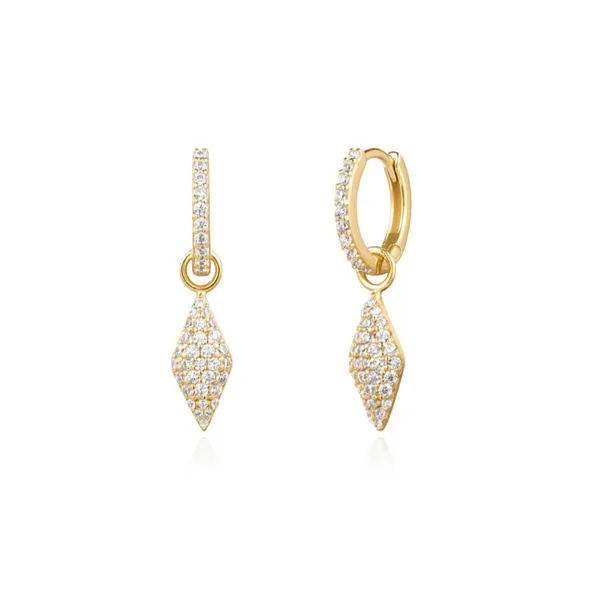 Gold-Plated Sterling CZ Kite Drop Hoops Mark Jewellers La Crosse, WI
