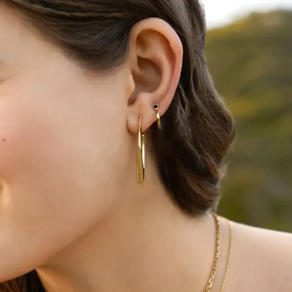 Gold-Plated Sterling Hoop Earrings Image 2 Mark Jewellers La Crosse, WI