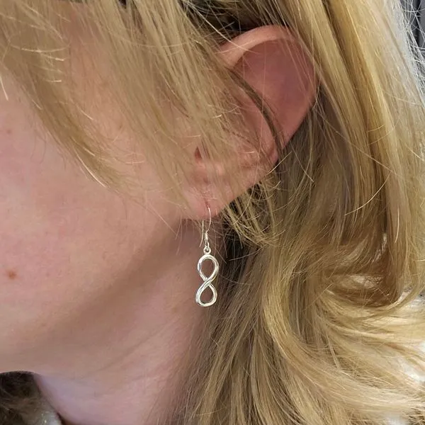 Sterling Infinity Symbol Dangle Earrings Image 3 Mark Jewellers La Crosse, WI