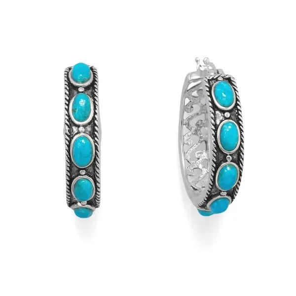 Sterling Turquoise Hoop Earrings Mark Jewellers La Crosse, WI