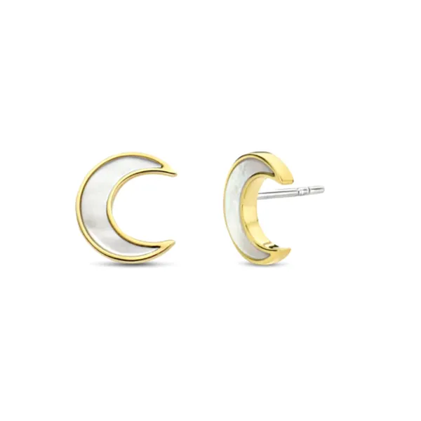 Gold-Plated Sterling Moon Stud Earrings Mark Jewellers La Crosse, WI