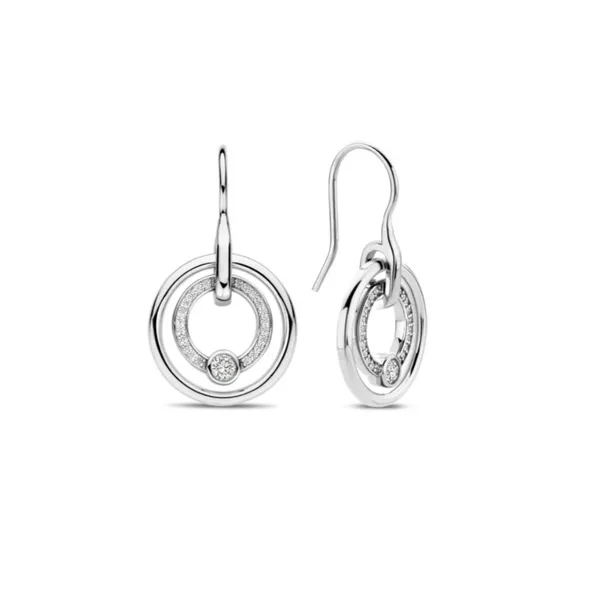 Sterling CZ Circle Drop Earrings Mark Jewellers La Crosse, WI