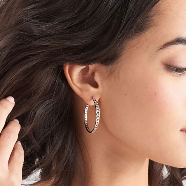 Sterling Hoop Earrings Image 2 Mark Jewellers La Crosse, WI
