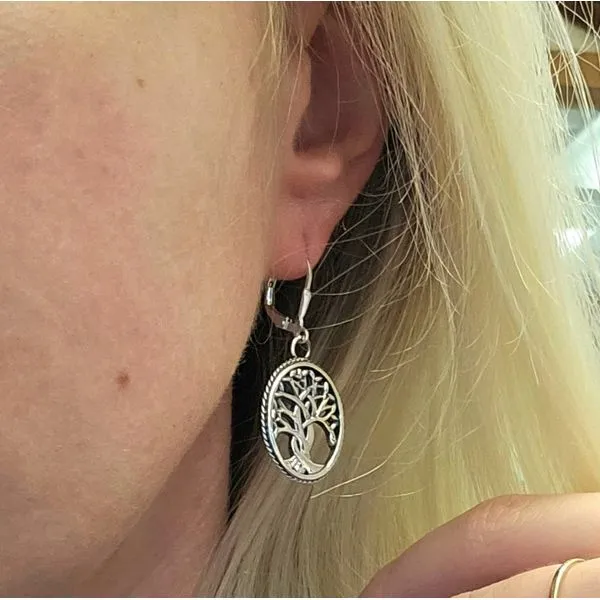 Sterling Tree of Life Earrings Image 3 Mark Jewellers La Crosse, WI