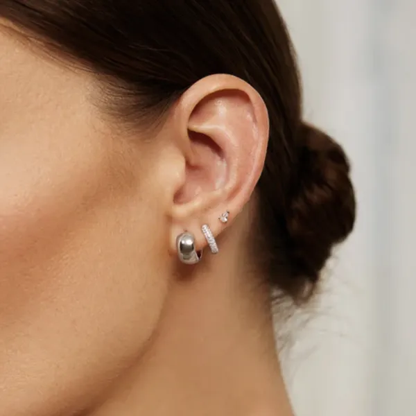 Sterling Hoop Earrings Image 2 Mark Jewellers La Crosse, WI