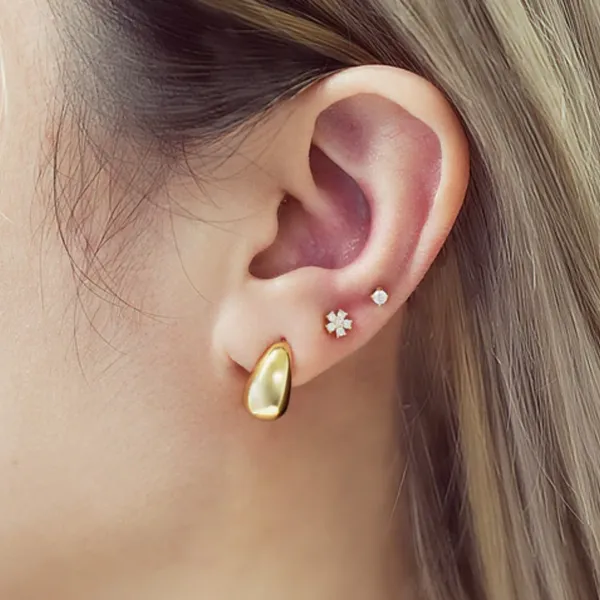 Gold-Plated Sterling Raindrop Stud Earrings Image 2 Mark Jewellers La Crosse, WI