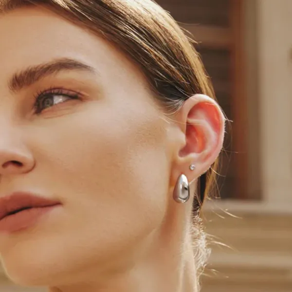 Sterling Raindrop Stud Earrings Image 3 Mark Jewellers La Crosse, WI
