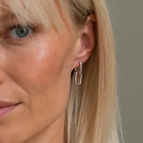 Sterling Link Drop Earrings Image 3 Mark Jewellers La Crosse, WI