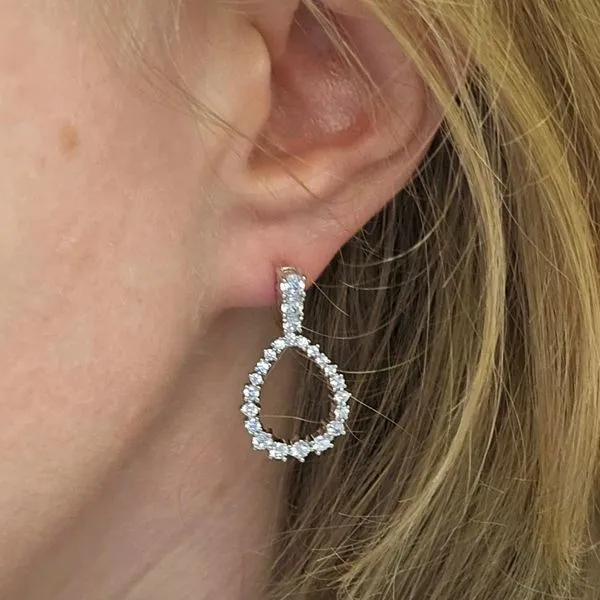 Sterling CZ Dangle Earrings Image 3 Mark Jewellers La Crosse, WI