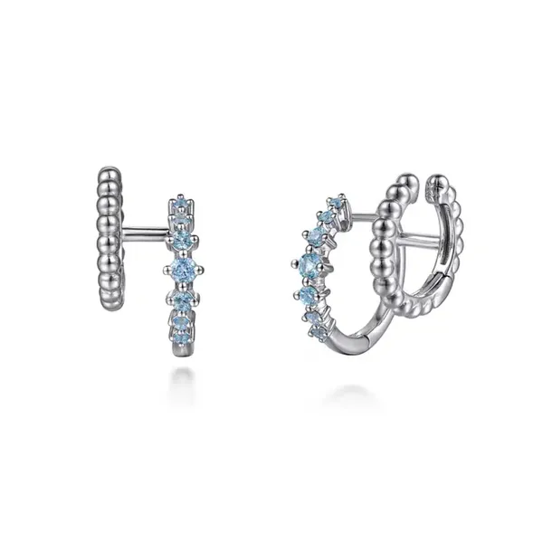 Sterling Blue Topaz Hoop Earrings Mark Jewellers La Crosse, WI