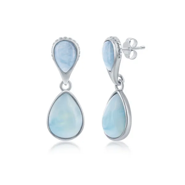 Sterling Larimar Pear Drop Earrings Mark Jewellers La Crosse, WI