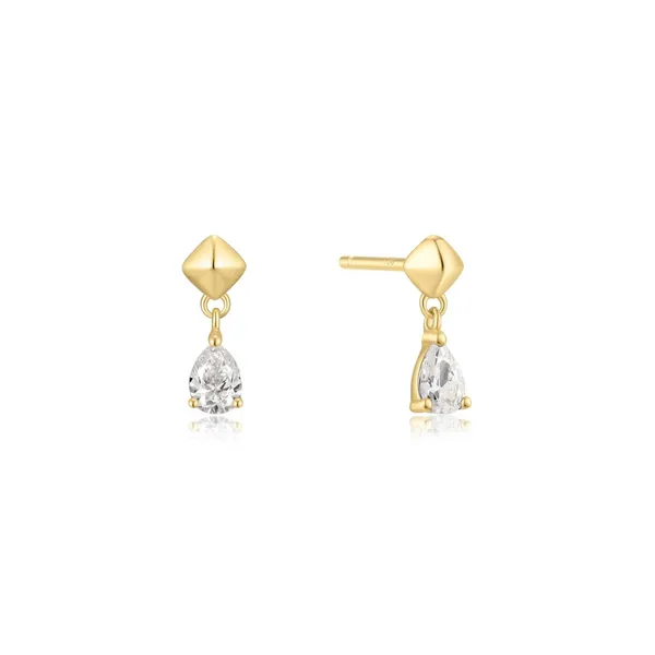 Gold-Plated Sterling CZ Drop Stud Earrings Mark Jewellers La Crosse, WI