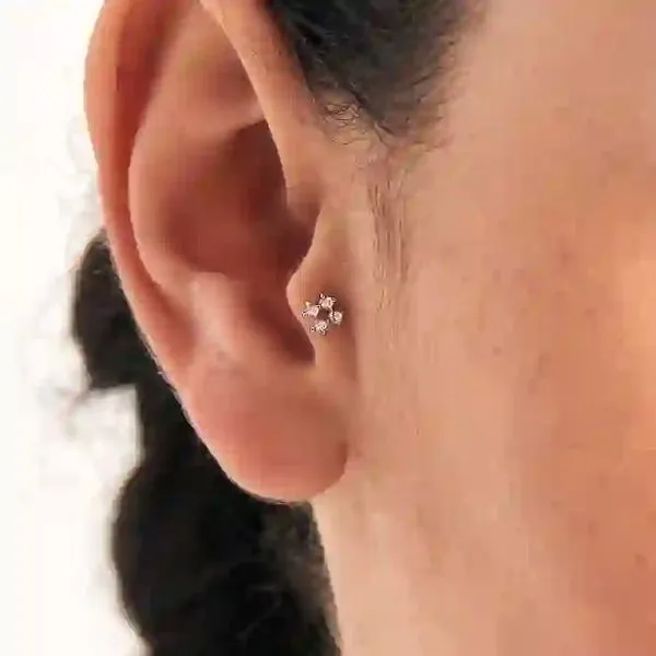 Sterling Barbell CZ Stud Earrings Image 2 Mark Jewellers La Crosse, WI