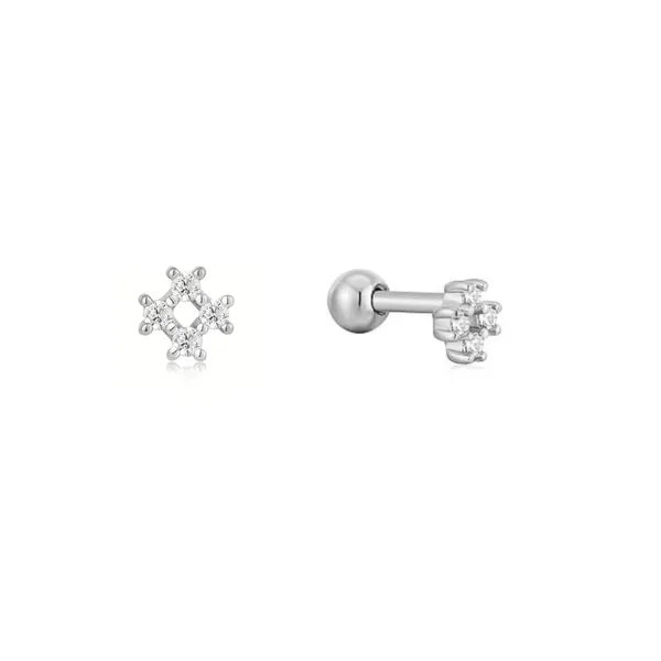 Sterling Barbell CZ Stud Earrings Mark Jewellers La Crosse, WI