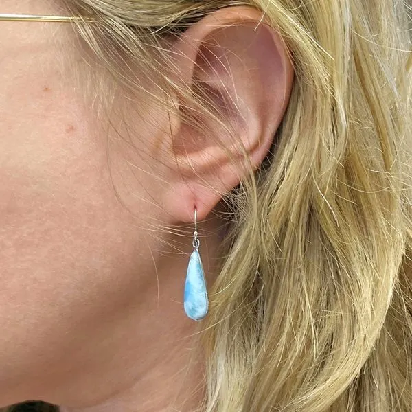 Sterling Larimar Drop Earrings Image 3 Mark Jewellers La Crosse, WI