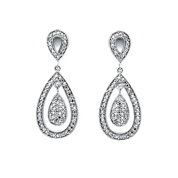Sterling Diamond Pear Shaped Drop Earrings Mark Jewellers La Crosse, WI