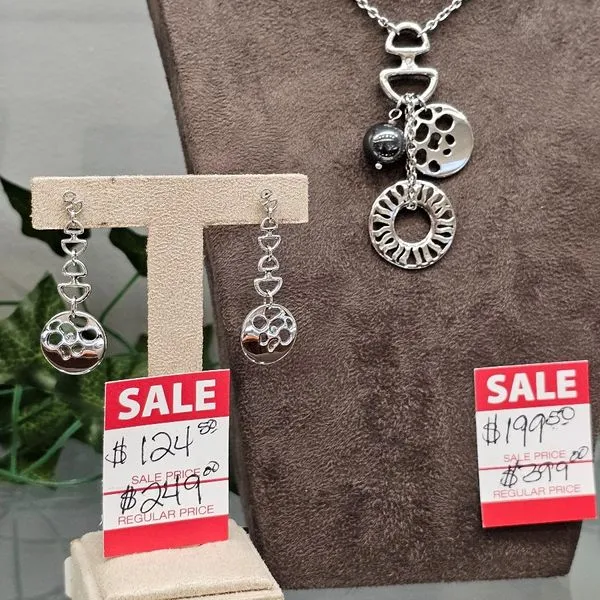 Sterling Link & Disc Drop Earrings Image 2 Mark Jewellers La Crosse, WI