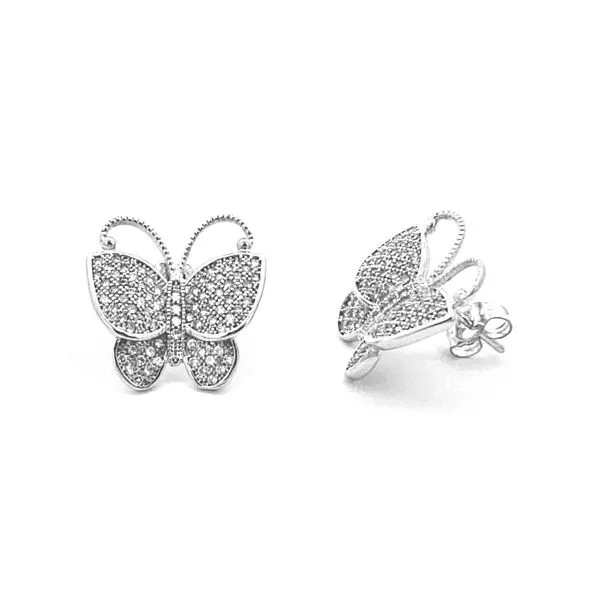 Sterling CZ Butterfly Stud Earrings Mark Jewellers La Crosse, WI