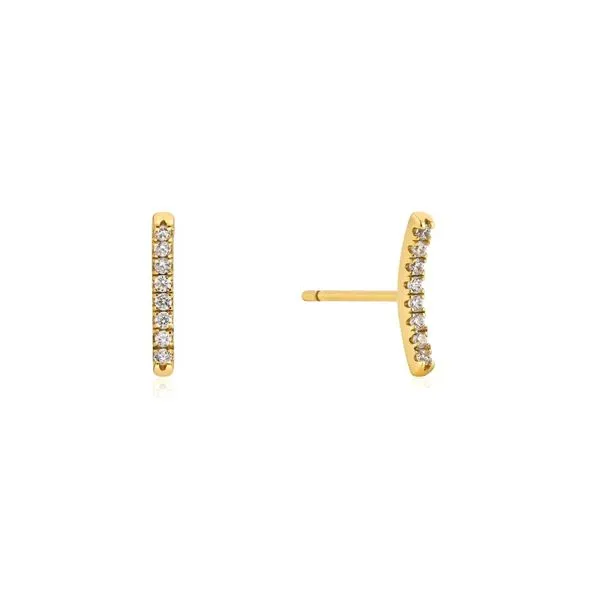 Gold-Plated Sterling CZ Bar Stud Earrings Mark Jewellers La Crosse, WI