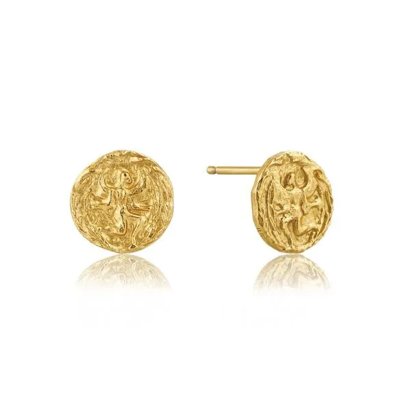 Gold-Plated Sterling Medallion Stud Earrings Mark Jewellers La Crosse, WI