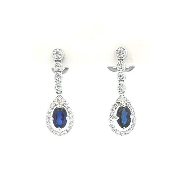Sterling Lab Grown Sapphire Simulated Diamond Earrings Mark Jewellers La Crosse, WI