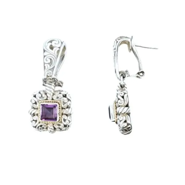 Gold-Plated Sterling Amethyst Omega Back Earrings Mark Jewellers La Crosse, WI