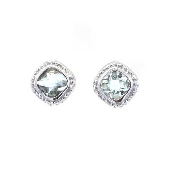 Sterling Green Quartz Stud Earrings Mark Jewellers La Crosse, WI