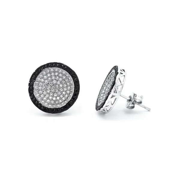 Sterling Black & White CZ Stud Earrings Mark Jewellers La Crosse, WI