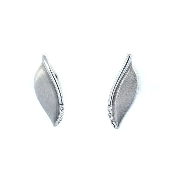 Sterling Diamond Leaf Post Earrings Mark Jewellers La Crosse, WI