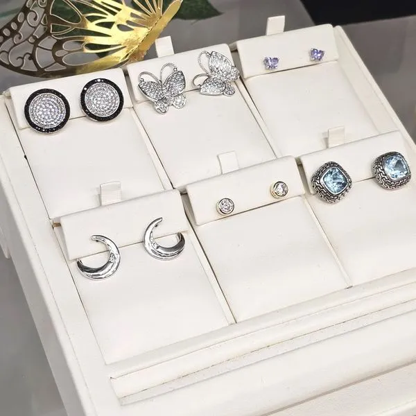 Sterling Crescent Moon Earrings Image 2 Mark Jewellers La Crosse, WI