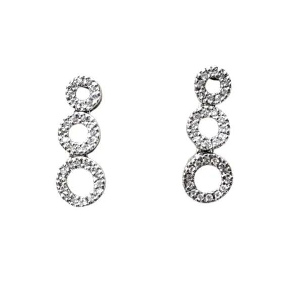 Sterling CZ Circle Drop Earrings Mark Jewellers La Crosse, WI