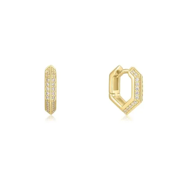 Gold-Plated Sterling CZ Hoop Earrings Mark Jewellers La Crosse, WI