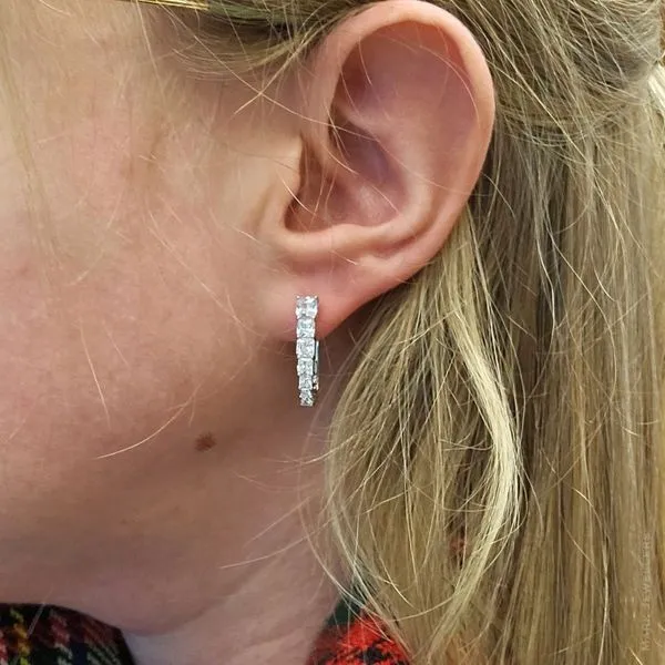 Sterling CZ Hoop Earrings Image 2 Mark Jewellers La Crosse, WI